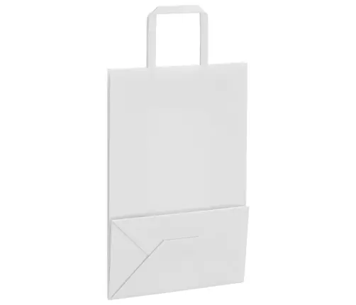 Papīra Maisiņi 250 Gab. Ar Rokturiem, Balti, 21X11X31 Cm Vidaxl