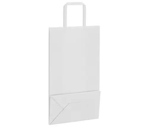 Papīra Maisiņi 250 Gab. Ar Rokturiem, Balti, 21X11X36 Cm Vidaxl