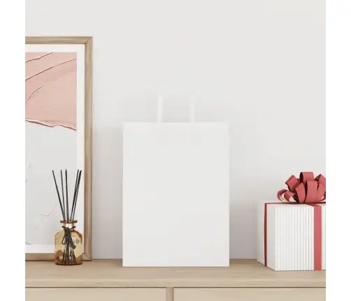 Popieriniai Maišeliai 250Vnt. Su Rankenomis, Baltas, 26X12X35Cm