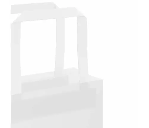 Popieriniai Maišeliai 250Vnt. Su Rankenomis, Baltas, 26X12X35Cm