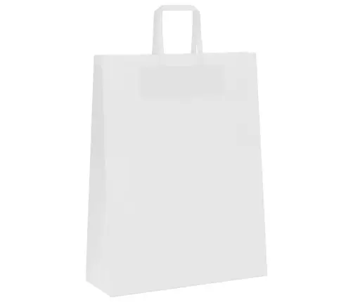 Papīra Maisiņi 250 Gab. Ar Rokturiem, Balti, 32X12X42 Cm Vidaxl