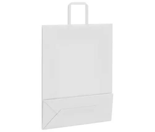 Papīra Maisiņi 250 Gab. Ar Rokturiem, Balti, 32X12X42 Cm Vidaxl