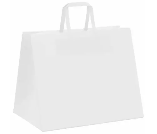 Papīra Maisiņi 250 Gab. Ar Rokturiem, Balti, 32X22X24 Cm Vidaxl