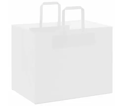 Papīra Maisiņi 250 Gab. Ar Rokturiem, Balti, 32X22X24 Cm Vidaxl