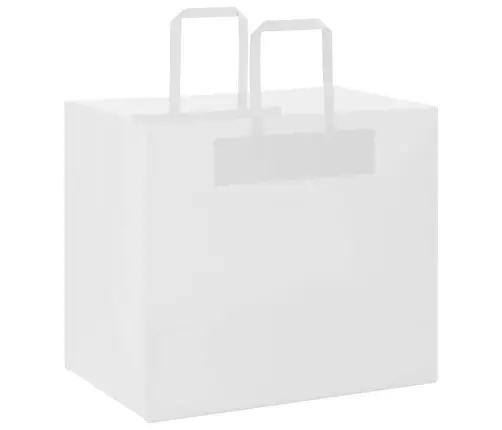 Papīra Maisiņi 250 Gab. Ar Rokturiem, Balti, 32X22X28 Cm Vidaxl