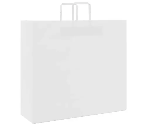 Papīra Maisiņi 250 Gab. Ar Rokturiem, Balti, 54X15X49 Cm Vidaxl