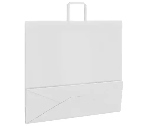 Papīra Maisiņi 250 Gab. Ar Rokturiem, Balti, 54X15X49 Cm Vidaxl