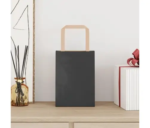 Paberkotid, 250 Tk, Käepidemetega, Must, 15X8X21 Cm