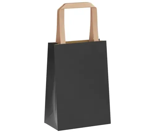 Paberkotid, 250 Tk, Käepidemetega, Must, 15X8X21 Cm