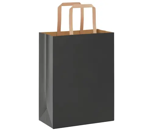 Papīra Maisiņi 250 Gab. Ar Rokturiem, Melni, 21X11X28 Cm Vidaxl