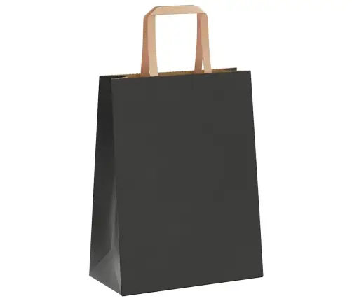 Papīra Maisiņi 250 Gab. Ar Rokturiem, Melni, 21X11X28 Cm Vidaxl