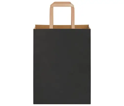 Papīra Maisiņi 250 Gab. Ar Rokturiem, Melni, 21X11X28 Cm Vidaxl