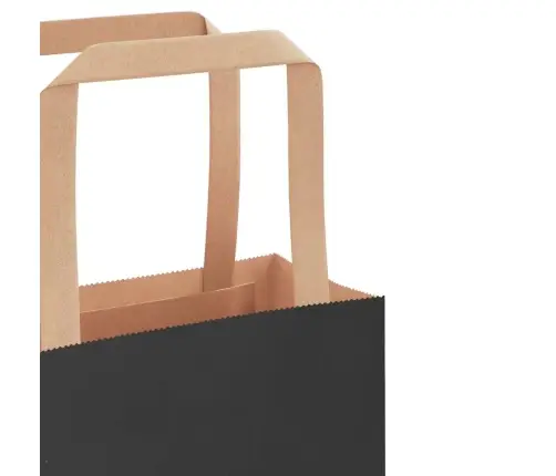 Papīra Maisiņi 250 Gab. Ar Rokturiem, Melni, 21X11X28 Cm Vidaxl