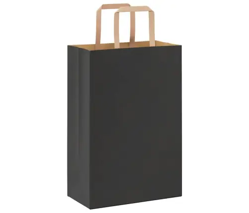 Papīra Maisiņi 250 Gab. Ar Rokturiem, Melni, 21X11X31 Cm Vidaxl