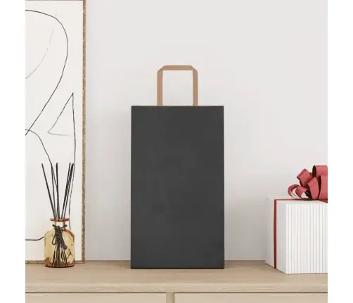 Paberkotid, 250 Tk, Käepidemetega, Must, 21X11X36 Cm