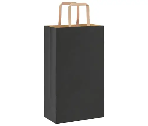 Paberkotid, 250 Tk, Käepidemetega, Must, 21X11X36 Cm