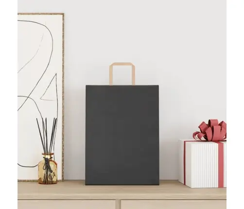 Paberkotid, 250 Tk, Käepidemetega, Must, 26X12X35 Cm