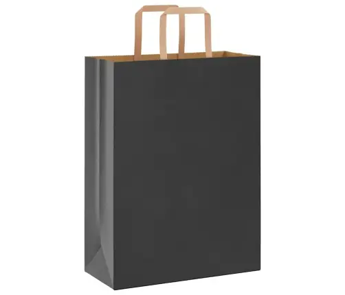 Paberkotid, 250 Tk, Käepidemetega, Must, 26X12X35 Cm