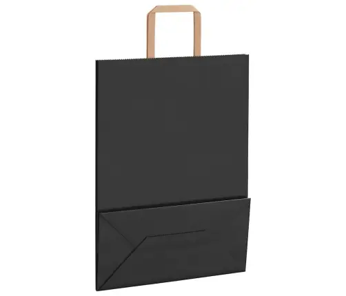 Paberkotid, 250 Tk, Käepidemetega, Must, 26X12X35 Cm
