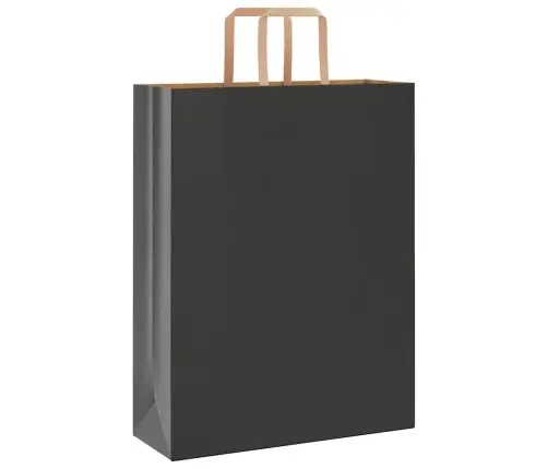 Papīra Maisiņi 250 Gab. Ar Rokturiem, Melni, 32X12X42 Cm Vidaxl