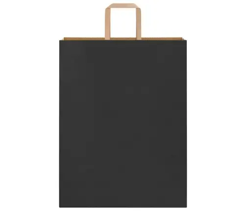 Papīra Maisiņi 250 Gab. Ar Rokturiem, Melni, 32X12X42 Cm Vidaxl