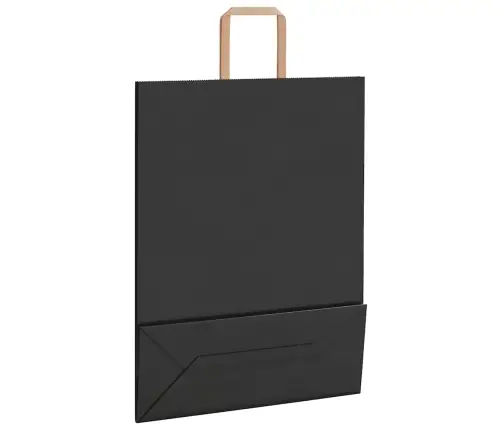 Papīra Maisiņi 250 Gab. Ar Rokturiem, Melni, 32X12X42 Cm Vidaxl