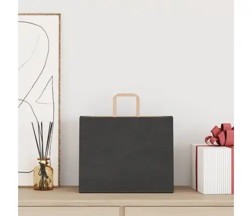 Paberkotid, 250 Tk, Käepidemetega, Must, 32X22X24 Cm