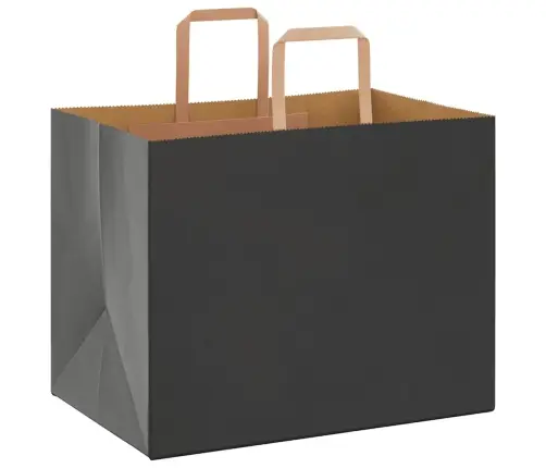 Paberkotid, 250 Tk, Käepidemetega, Must, 32X22X24 Cm