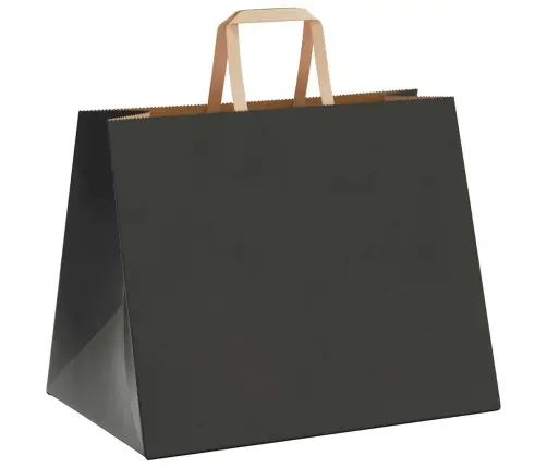 Paberkotid, 250 Tk, Käepidemetega, Must, 32X22X24 Cm