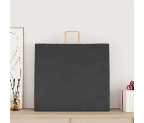 Papīra Maisiņi 250 Gab. Ar Rokturiem, Melni, 54X15X49 Cm Vidaxl