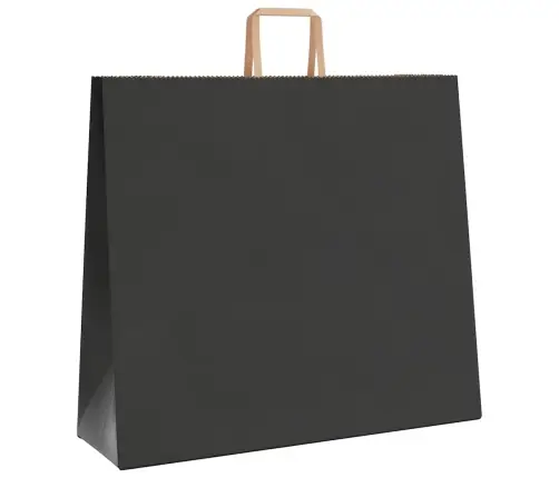 Papīra Maisiņi 250 Gab. Ar Rokturiem, Melni, 54X15X49 Cm Vidaxl