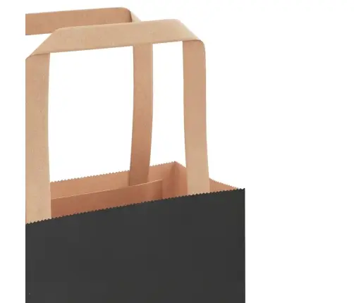 Papīra Maisiņi 250 Gab. Ar Rokturiem, Melni, 54X15X49 Cm Vidaxl