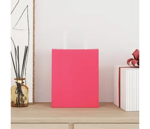 Papīra Maisiņi 50 Gab. Ar Rokturiem, Rozā, 18X8X22 Cm Vidaxl