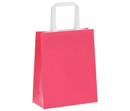 Papīra Maisiņi 50 Gab. Ar Rokturiem, Rozā, 18X8X22 Cm Vidaxl