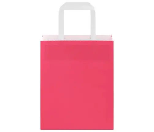 Papīra Maisiņi 50 Gab. Ar Rokturiem, Rozā, 18X8X22 Cm Vidaxl