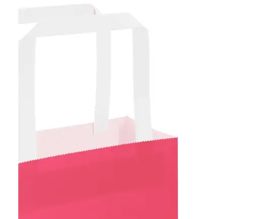 Papīra Maisiņi 50 Gab. Ar Rokturiem, Rozā, 21X11X31 Cm Vidaxl