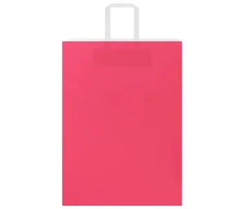 Papīra Maisiņi 50 Gab. Ar Rokturiem, Rozā, 32X17X44 Cm Vidaxl