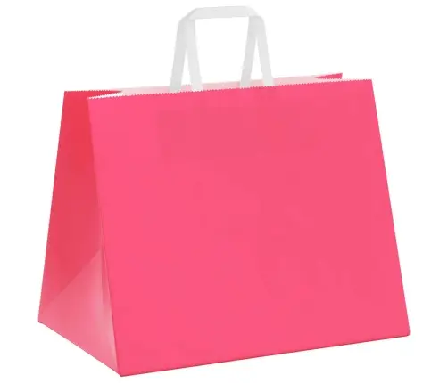 Paberkotid, 50 Tk, Käepidemetega, Roosa, 32X22X24 Cm