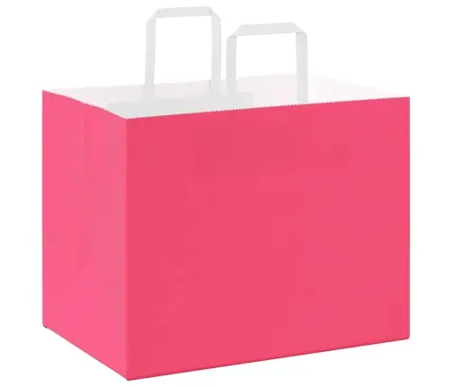 Paberkotid, 50 Tk, Käepidemetega, Roosa, 32X22X24 Cm