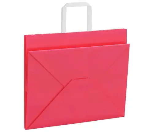 Paberkotid, 50 Tk, Käepidemetega, Roosa, 32X22X24 Cm