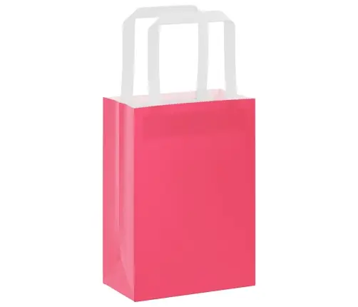 Papīra Maisiņi 250 Gab. Ar Rokturiem, Rozā, 15X8X21 Cm Vidaxl