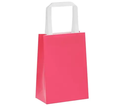 Papīra Maisiņi 250 Gab. Ar Rokturiem, Rozā, 15X8X21 Cm Vidaxl