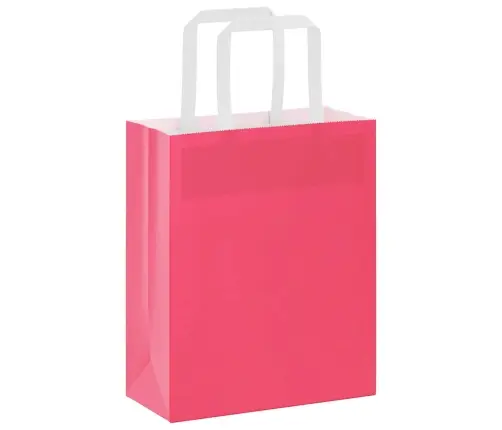 Papīra Maisiņi 250 Gab. Ar Rokturiem, Rozā, 18X8X22 Cm Vidaxl