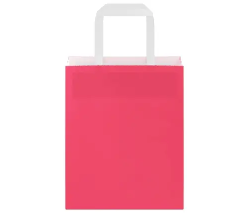 Papīra Maisiņi 250 Gab. Ar Rokturiem, Rozā, 18X8X22 Cm Vidaxl
