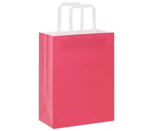 Paberkotid, 250 Tk, Käepidemetega, Roosa, 21X11X28 Cm