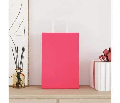 Papīra Maisiņi 250 Gab. Ar Rokturiem, Rozā, 21X11X31 Cm Vidaxl