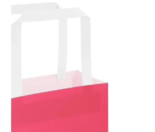 Papīra Maisiņi 250 Gab. Ar Rokturiem, Rozā, 21X11X31 Cm Vidaxl