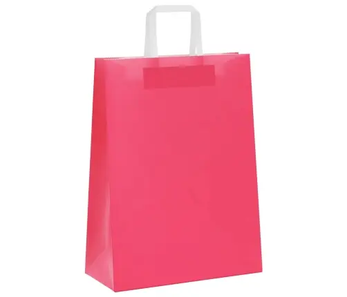 Paberkotid, 250 Tk, Käepidemetega, Roosa, 26X12X35 Cm