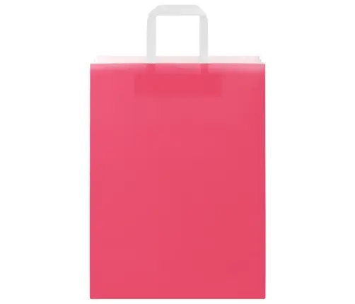 Paberkotid, 250 Tk, Käepidemetega, Roosa, 26X12X35 Cm