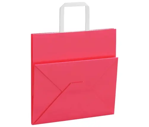 Papīra Maisiņi 250 Gab. Ar Rokturiem, Rozā, 26X17X25 Cm Vidaxl